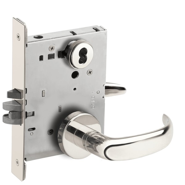 Schlage Grade 1 Classroom Mortise Lock, Schlage FSIC Less Core, 17 Lever, A Rose, Bright Chrome Finish, Fiel L9070J 17A 625 - main